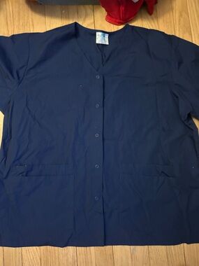 Navy Medical Scrub Top with Front Pockets